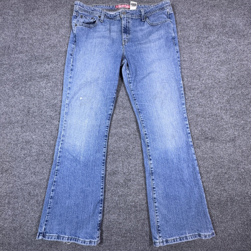 Levis 518‎ Superlow Bootcut Jeans Womens 15M Blue Medium Wash Stretch Denim
